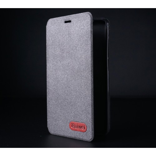 Чехол флип подставка на силиконовой основе с тканевым покрытием и отсеком для карт для Lenovo A536 Ideaphone, цвет Черный