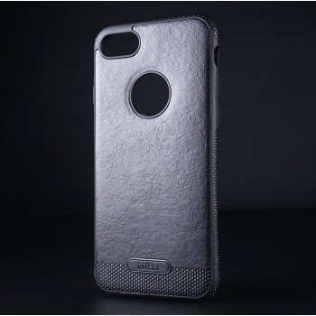 Чехол задняя накладка для Iphone 8 с текстурой кожи Черный