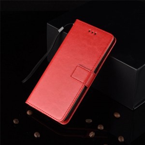 Глянцевый водоотталкивающий чехол портмоне подставка на силиконовой основе с отсеком для карт на магнитной защелке для ASUS ZenFone 6 ZS630KL  Красный