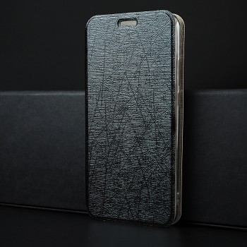 Чехол флип подставка текстура Линии на силиконовой основе для Huawei Nova 3 Черный