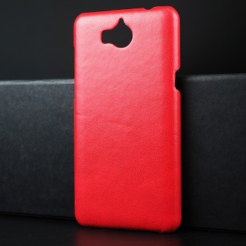 Чехол задняя накладка для Huawei Y5 (2017) с текстурой кожи Красный