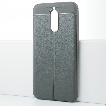 Чехол задняя накладка для Huawei Nova 2i с текстурой кожи Серый