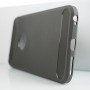 Силиконовый матовый непрозрачный чехол с текстурным покрытием Металлик для Iphone 6 Plus/6s Plus, цвет Черный
