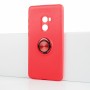 Силиконовый матовый непрозрачный чехол с встроенным кольцом-подставкой для Xiaomi Mi Mix 2, цвет Красный