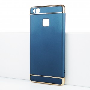Двухкомпонентный сборный двухцветный пластиковый матовый чехол для Huawei P9 Lite Синий