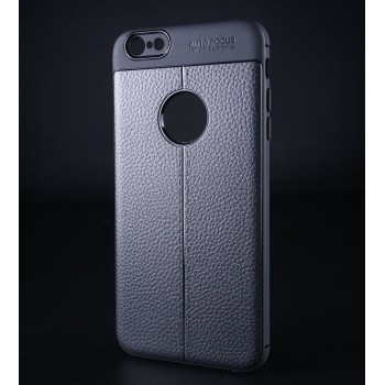 Чехол задняя накладка для Iphone 6 Plus/6s Plus с текстурой кожи Черный