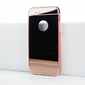 Двухкомпонентный чехол c металлическим бампером с поликарбонатной накладкой и зеркальным покрытием для Iphone 5c