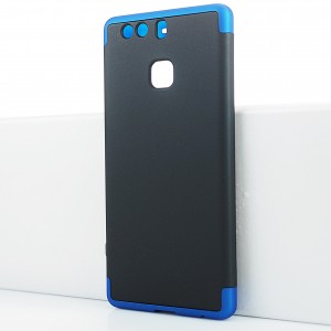 Двухкомпонентный сборный двухцветный пластиковый матовый чехол для Huawei P9 Синий