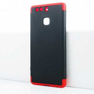 Двухкомпонентный сборный двухцветный пластиковый матовый чехол для Huawei P9 Красный