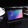 Чехол портмоне подставка текстура Крокодил на силиконовой основе с отсеком для карт на дизайнерской магнитной защелке для Samsung Galaxy A6 
