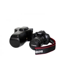 Жесткий защитный чехол-сумка текстура Кожа для Canon EOS 6D Черный