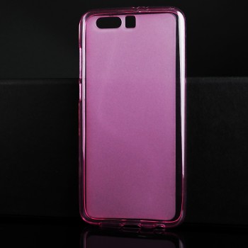 Силиконовый матовый полупрозрачный чехол для Huawei Honor 9 Розовый