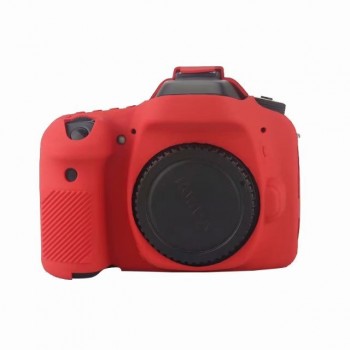 Силиконовый матовый нескользящий чехол для Canon EOS 80D Красный