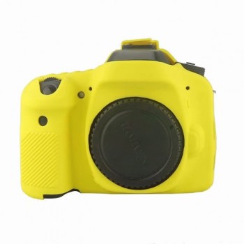 Силиконовый матовый нескользящий чехол для Canon EOS 80D Желтый