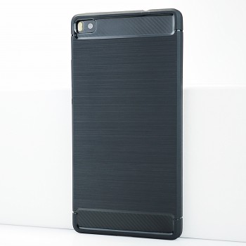 Силиконовый матовый непрозрачный чехол с текстурным покрытием Металлик для Huawei P8