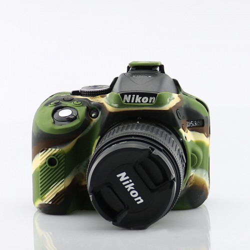 Силиконовый матовый нескользящий чехол с текстурой Камуфляж для Nikon D5300