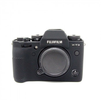 Силиконовый матовый нескользящий чехол для Fujifilm X-T3 Черный