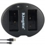 Зарядное устройство с LED-индикатором для двух аккумуляторов для Fujifilm X-A5/X-E3/X-H1/X-Pro2/X-T100/X-T2/X-T20/X-T3/X-T30/X100F