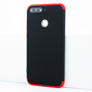 Двухкомпонентный сборный двухцветный пластиковый матовый чехол для Huawei Honor 7C Красный