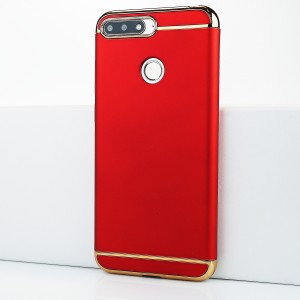 Двухкомпонентный сборный двухцветный пластиковый матовый чехол для Huawei Honor 7C Красный