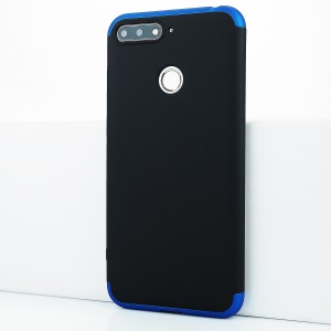 Двухкомпонентный сборный двухцветный пластиковый матовый чехол для Huawei Honor 7C Синий