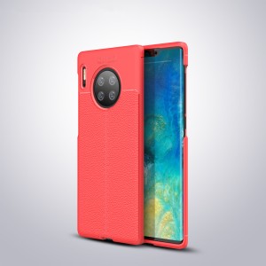 Чехол задняя накладка для Huawei Mate 30 Pro с текстурой кожи Красный