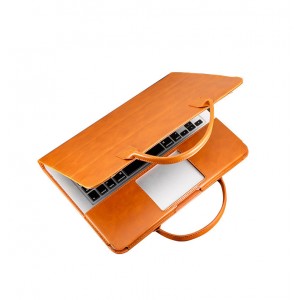 Чехол сумка текстура Кожа с угловыми креплениями для MacBook Air 13.3 (A1466/A1369) Бежевый