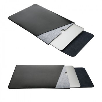 Чехол-мешок текстура Кожа с клапаном для MacBook Air/Pro 13.3 Черный
