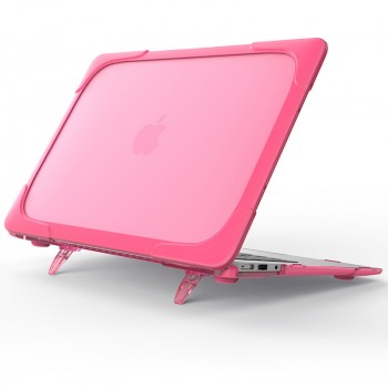 Противоударный двухкомпонентный чехол накладка со складными ножками для MacBook Air 13.3 (A1932/A2179) Пурпурный