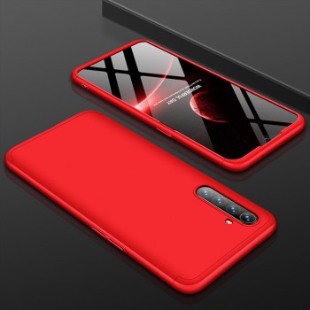 Трехкомпонентный сборный матовый пластиковый чехол для Realme XT Красный