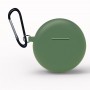 Силиконовый матовый противоударный чехол с карабином для Huawei FreeBuds 3, цвет Зеленый