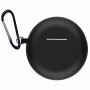 Силиконовый матовый противоударный чехол с карабином для Huawei FreeBuds 3, цвет Черный