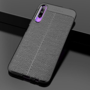 Чехол задняя накладка для Huawei Y9s с текстурой кожи Черный