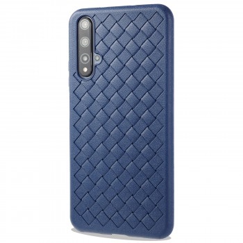 Силиконовый матовый непрозрачный чехол с текстурным покрытием Плетеная кожа для Huawei Honor 20/Nova 5T Синий