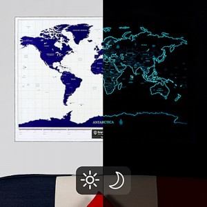 Скретч-карта мира люминесцентная