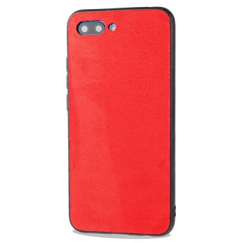 Силиконовый матовый непрозрачный чехол с текстурным покрытием Ткань для Huawei Honor 10 Красный