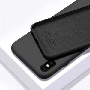 Силиконовый матовый непрозрачный чехол с нескользящим софт-тач покрытием для Iphone Xs Max Черный