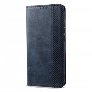 Винтажный чехол портмоне подставка на силиконовой основе с отсеком для карт для Huawei Honor View 30 Pro Синий