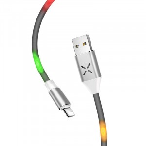 Интерфейсный кабель в тканевой оплетке USB Type-C 1m с LED-подсветкой в такт музыке