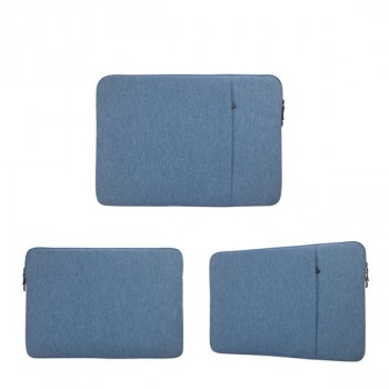 Чехол папка из влагостойкого текстиля с наружным карманом для ноутбуков 14-14.9 дюймов Голубой