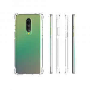 Силиконовый глянцевый транспарентный чехол с усиленными углами для OnePlus 8