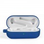 Силиконовый матовый противоударный чехол с карабином для Honor Magic EarBuds/Huawei FreeBuds 3i, цвет Синий