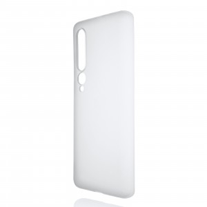Силиконовый матовый полупрозрачный чехол для Xiaomi Mi 10 Белый