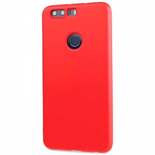 Силиконовый матовый непрозрачный чехол с нескользящим софт-тач покрытием для Huawei Honor 8, цвет Красный