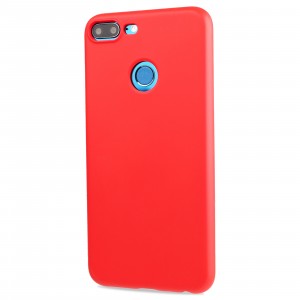 Силиконовый матовый непрозрачный чехол с нескользящим софт-тач покрытием для Huawei Honor 9 Lite Красный
