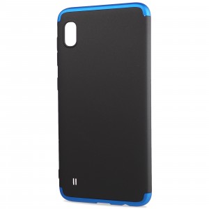 Трехкомпонентный сборный двухцветный пластиковый чехол для Samsung Galaxy M01/A01 Синий