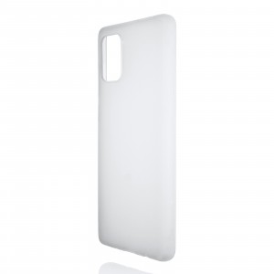 Силиконовый матовый полупрозрачный чехол для Samsung Galaxy A71 Белый