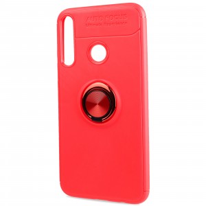 Силиконовый матовый чехол для Huawei Honor 9C/P40 Lite E с встроенным кольцом-подставкой-держателем Красный