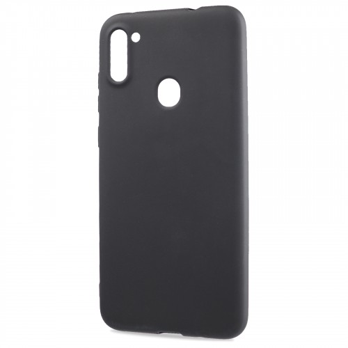 Силиконовый матовый непрозрачный чехол для Samsung Galaxy M11/A11, цвет Черный