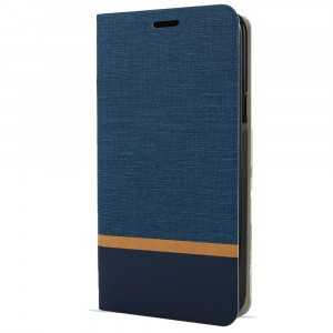 Флип чехол-книжка для Huawei Y5p/Honor 9S с текстурой ткани и функцией подставки Синий